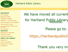 Tablet Screenshot of hartland.lib.me.us