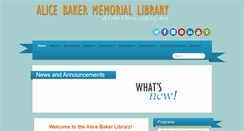 Desktop Screenshot of alicebaker.lib.wi.us